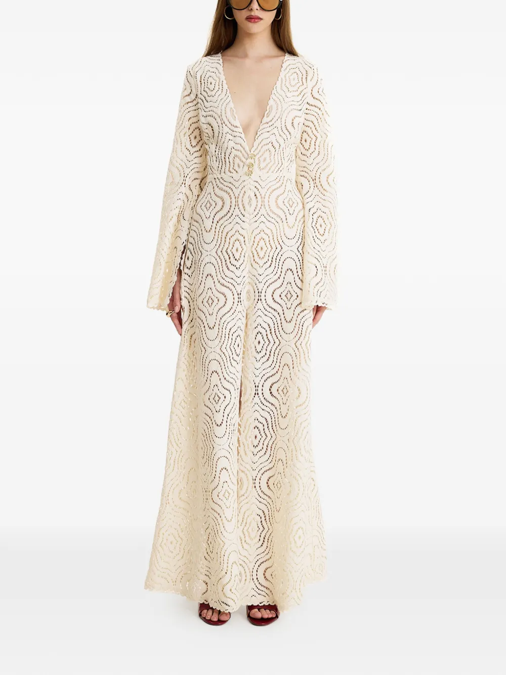 MOOS STUDIO V-neck maxi dress - Toni neutri