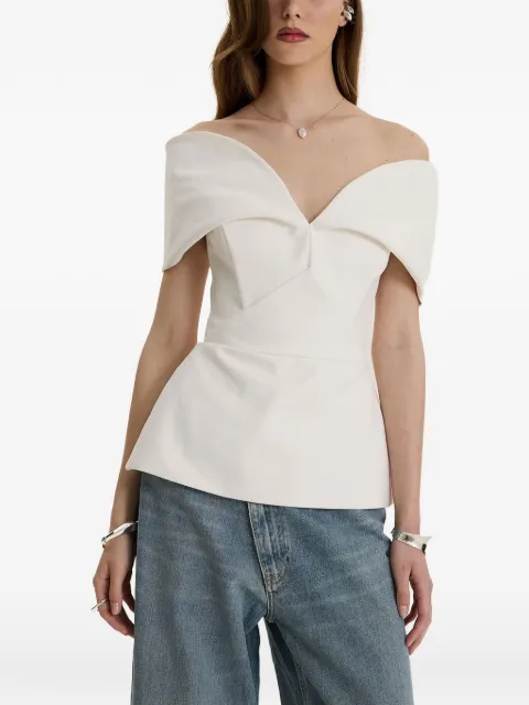 MOOS STUDIO haut Denim Muse à épaules dénudées