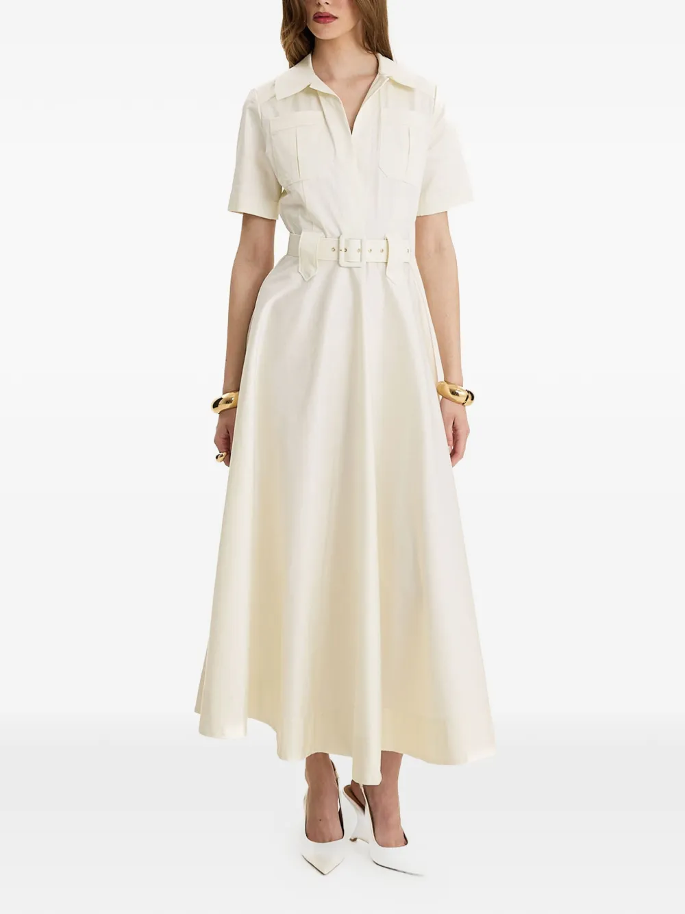  Moos Studio Blanc Society Belted Maxi Dress - Neutrals 