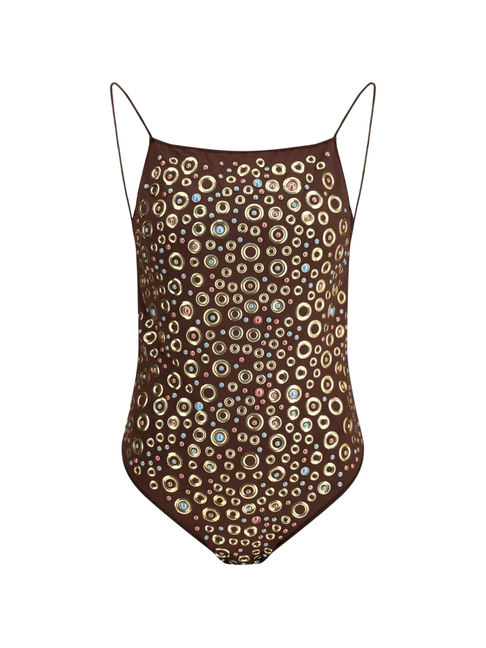 Oséree studded cutout swimsuit - Marrone