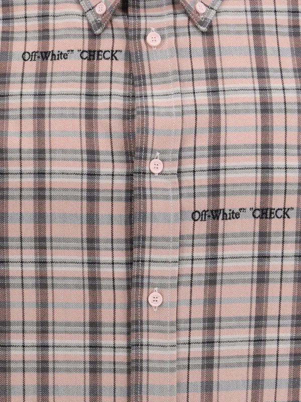 Off-White チェックフランネル シャツ | ニュートラル | FARFETCH JP