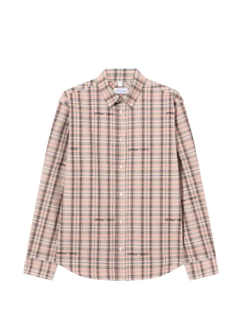 Off-White camisa con motivo de cuadros