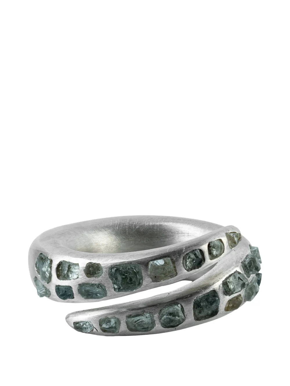Parts of Four Split Mountain aquamarine ring - Argento