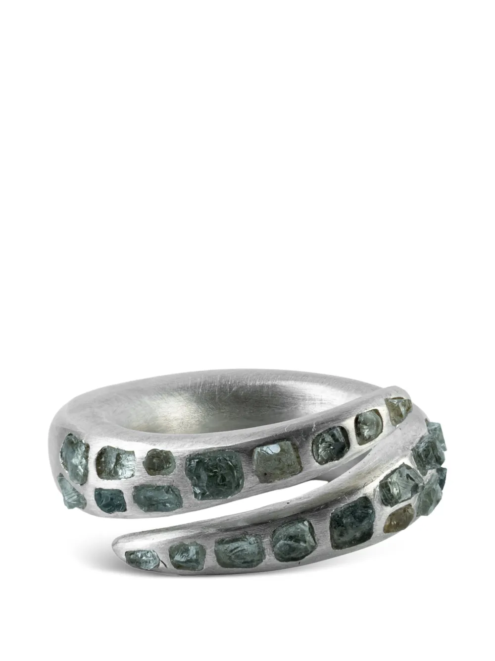 Parts of Four Split Mountain aquamarine ring - Argento