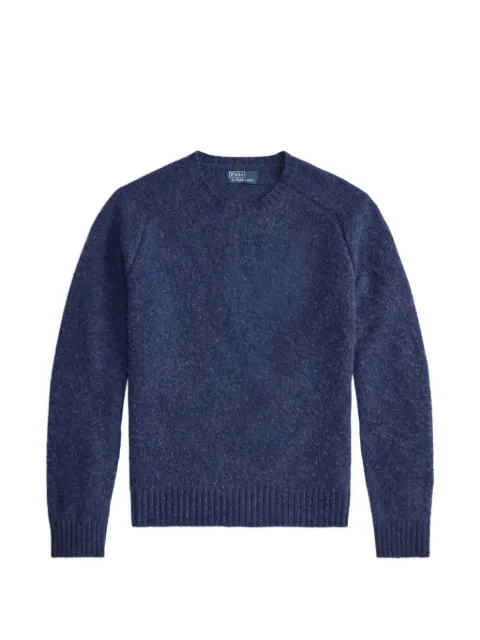 Polo Ralph Lauren suede-patch wool-cashmere jumper