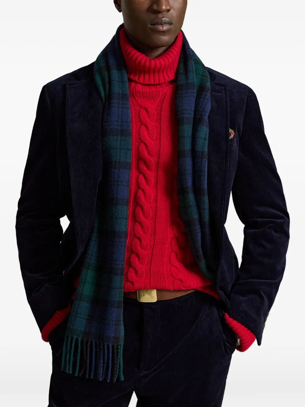 Polo Ralph Lauren Ribfluwelen blazer met enkele rij knopen Blauw