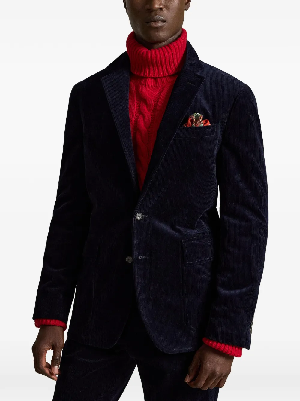 Polo Ralph Lauren Ribfluwelen blazer met enkele rij knopen Blauw