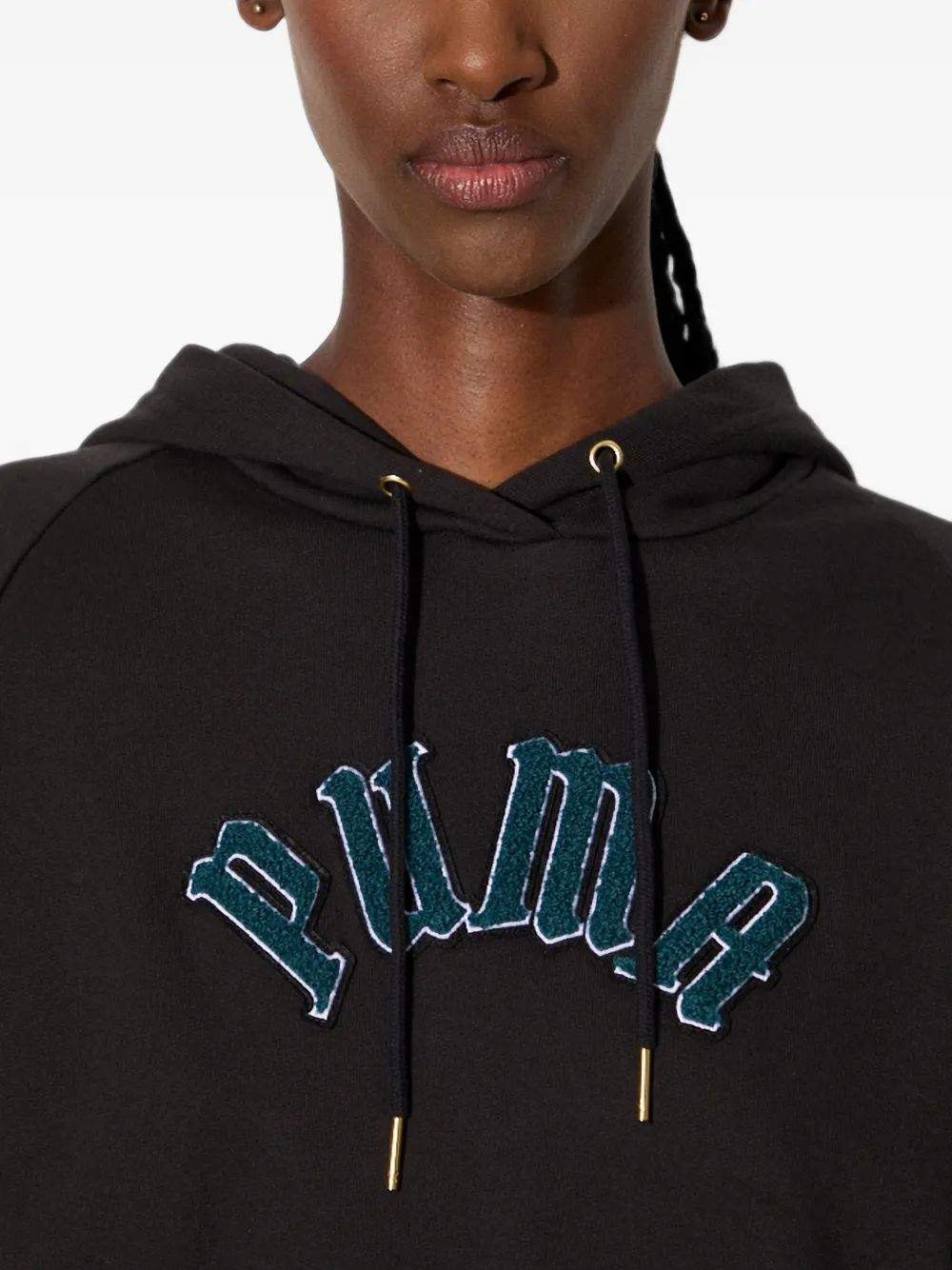 PUMA Hoodie met logo-applicatie Zwart