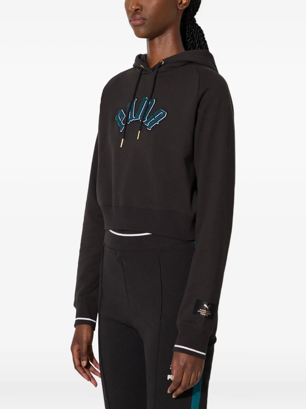 PUMA Hoodie met logo-applicatie Zwart