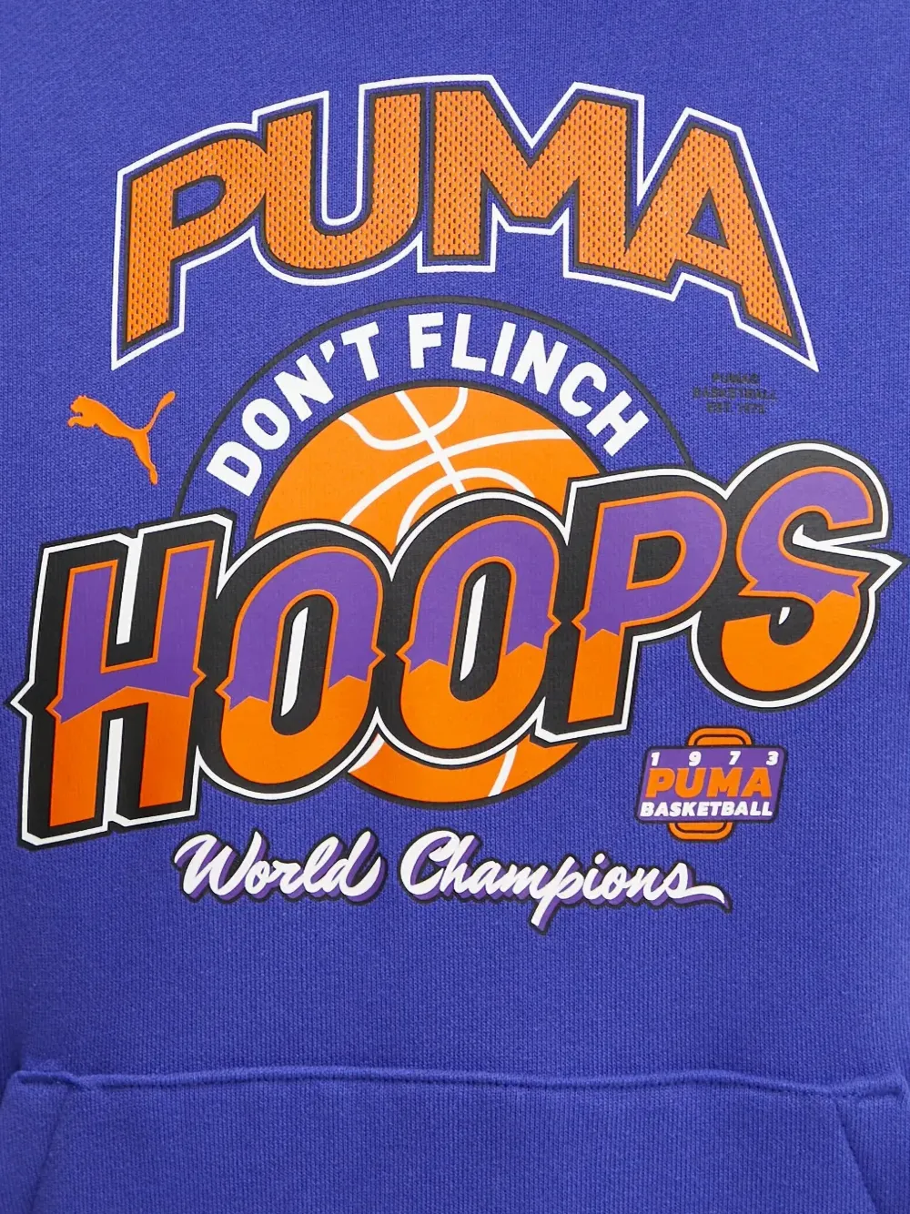 PUMA Hoodie met colourblocking en grafische print Blauw