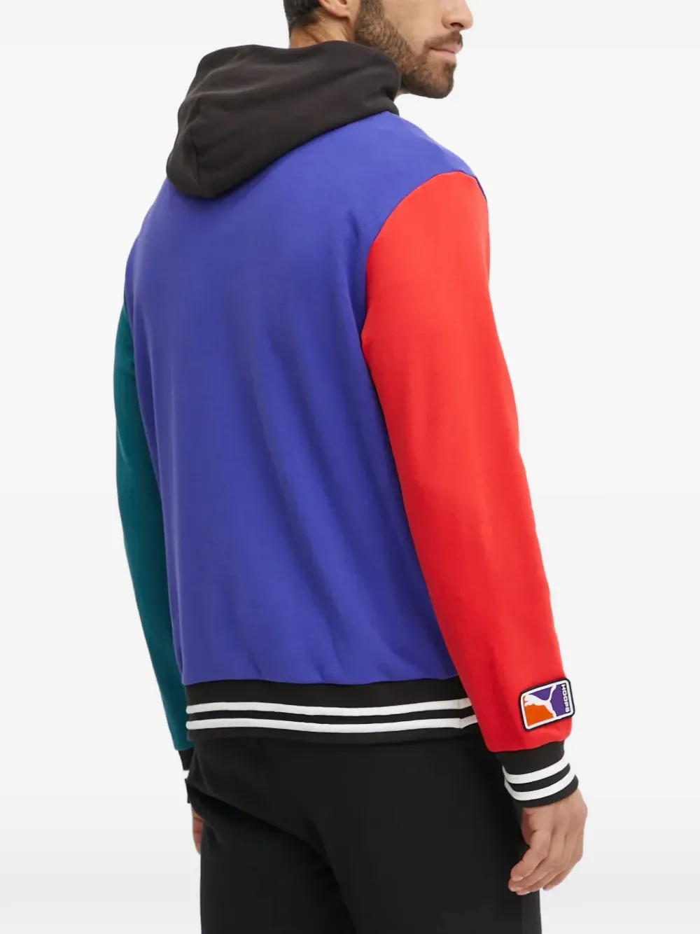 PUMA Hoodie met colourblocking en grafische print Blauw