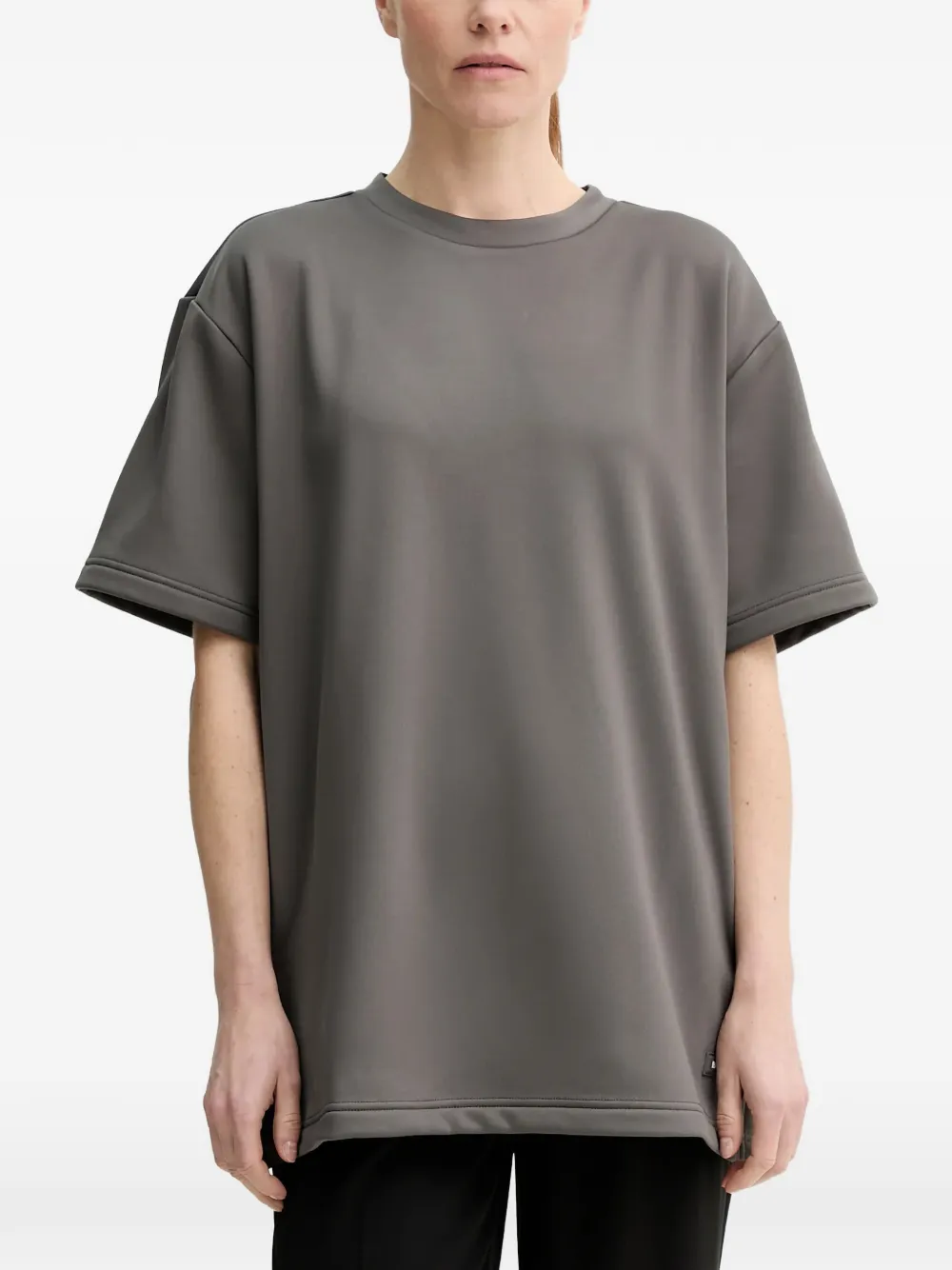 Rains oversized logo-patch T-shirt