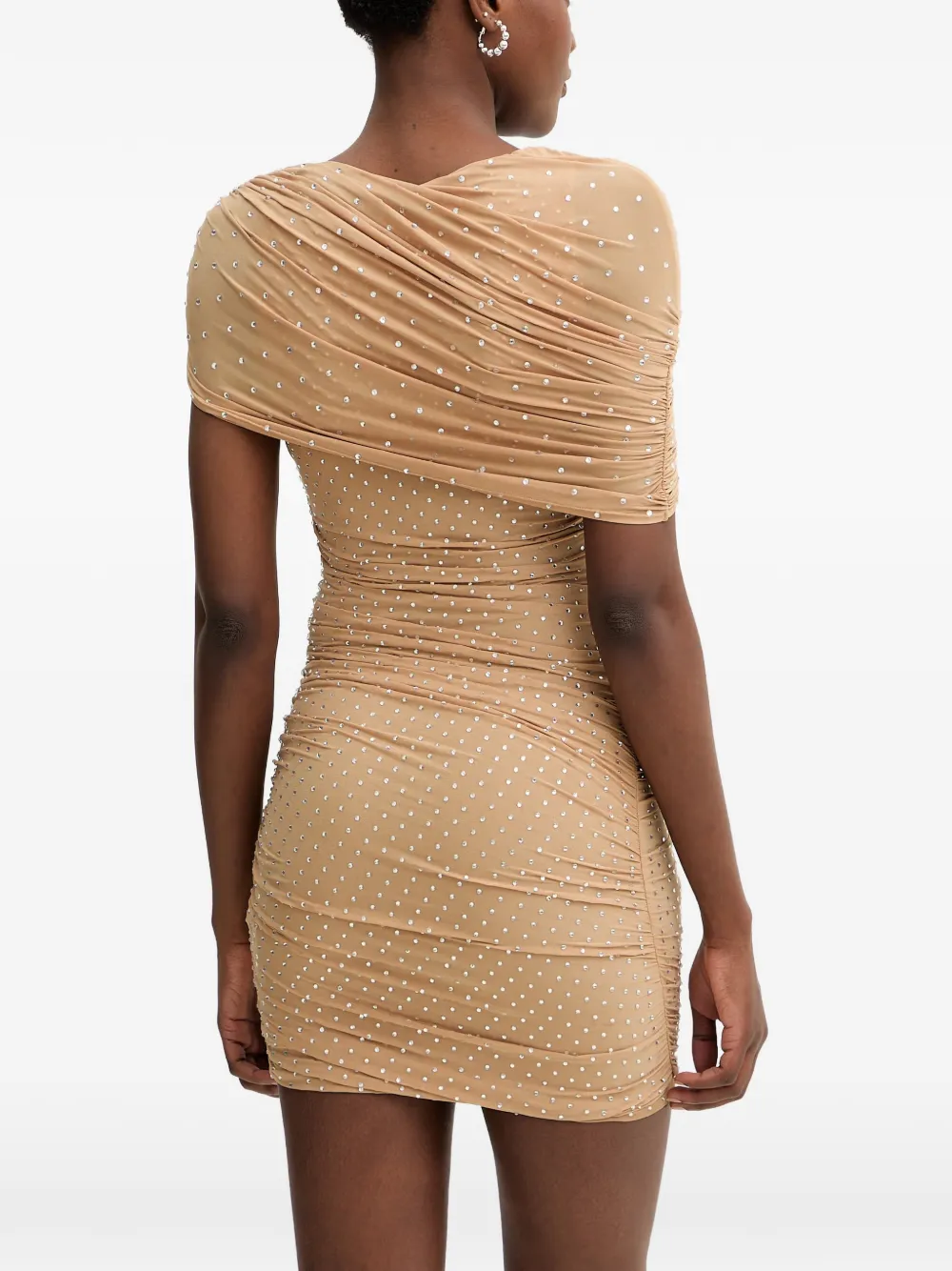 Retrofete Tianna mini-jurk verfraaid met kristallen Beige