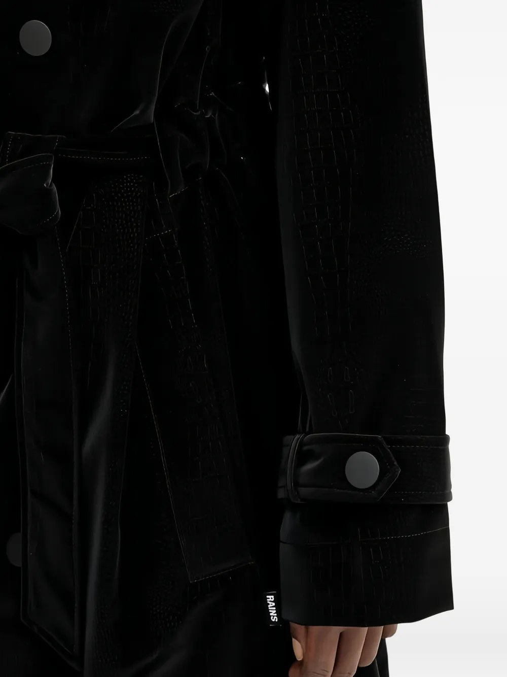 Rains Belt Buttoned Coat In Black