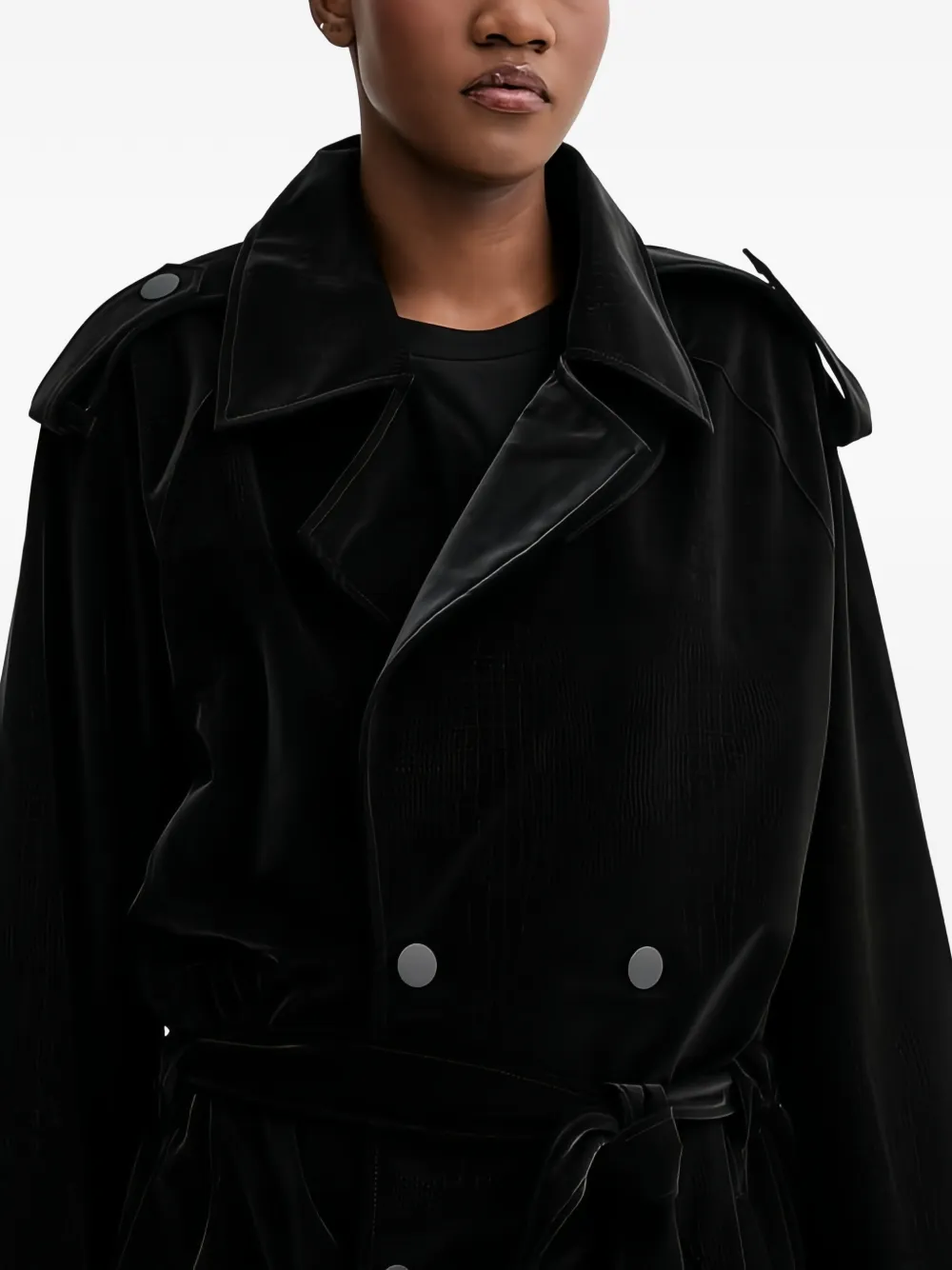 Rains Belt Buttoned Coat In Black