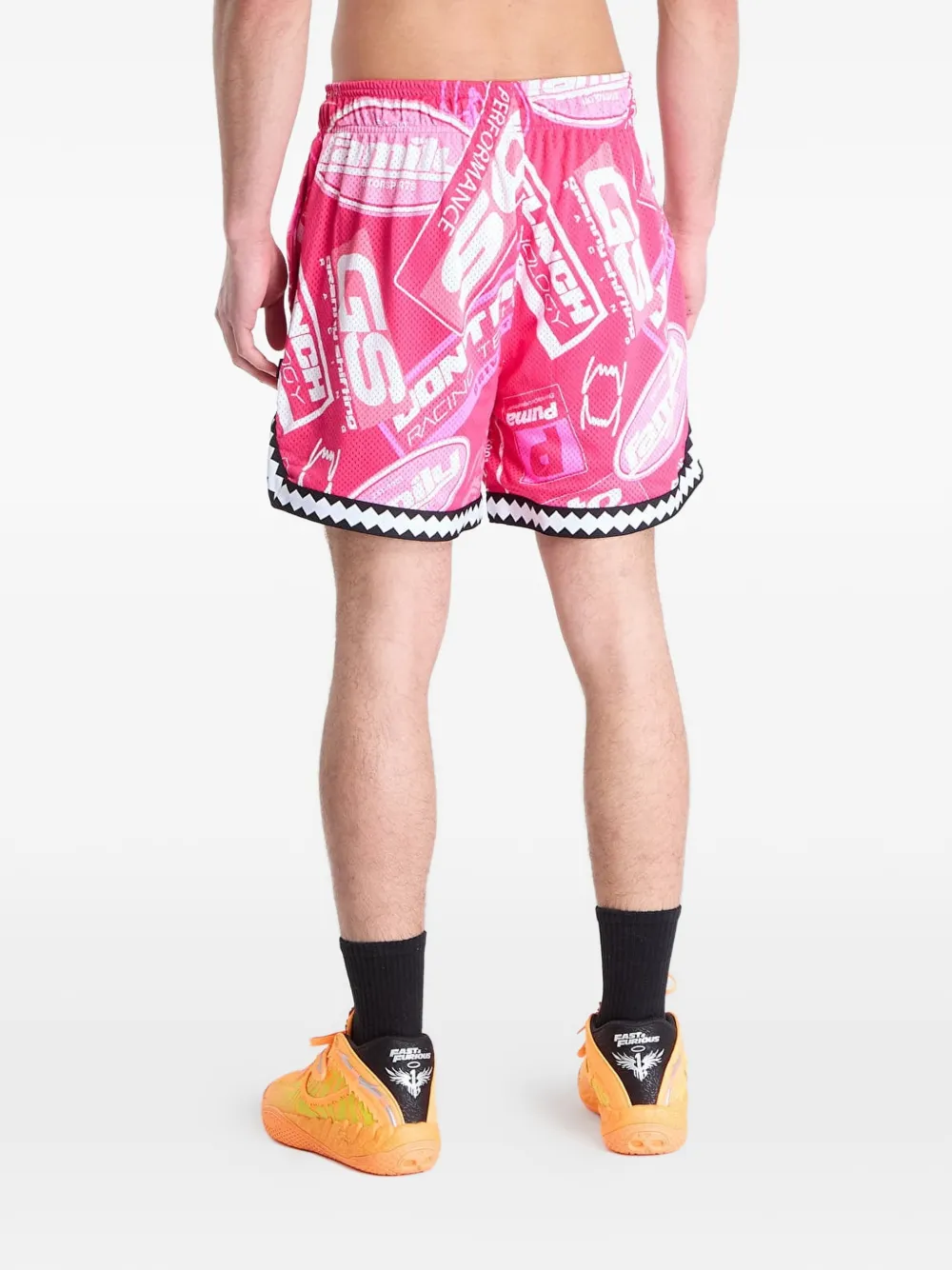PUMA x Fast & Furious shorts met trekkoord en print Roze