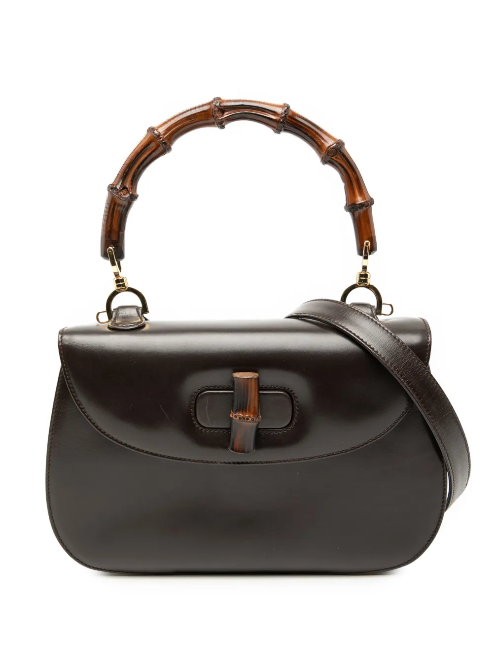 Gucci Pre-Owned 20th Century Calfskin Bamboo Night satchel - Marrone