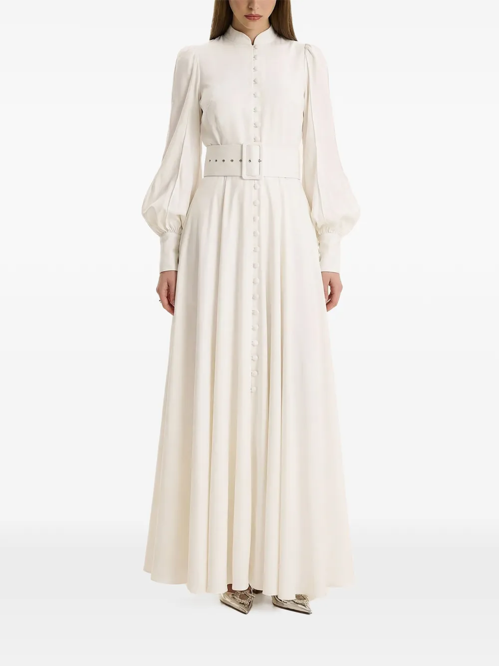  Moos Studio Buttoned Belted Maxi Dress - White 