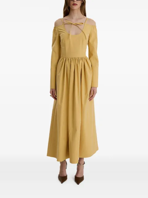 MOOS STUDIO Golden Hour cold-shoulder tie maxi dress