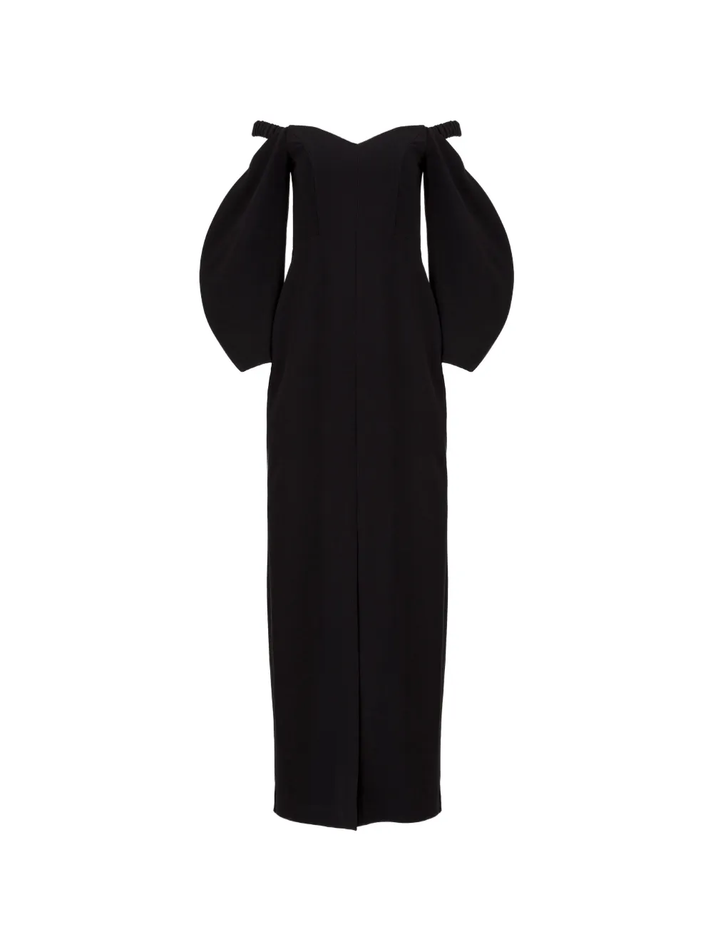 Moos Studio Black Tulip Off-the-shoulder Balloon-sleeve Maxi Dress