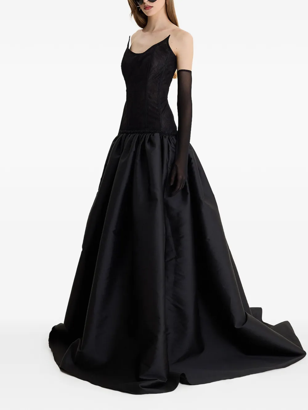  Moos Studio Dark Opera Lace Sleeveless Maxi Dress - Black 