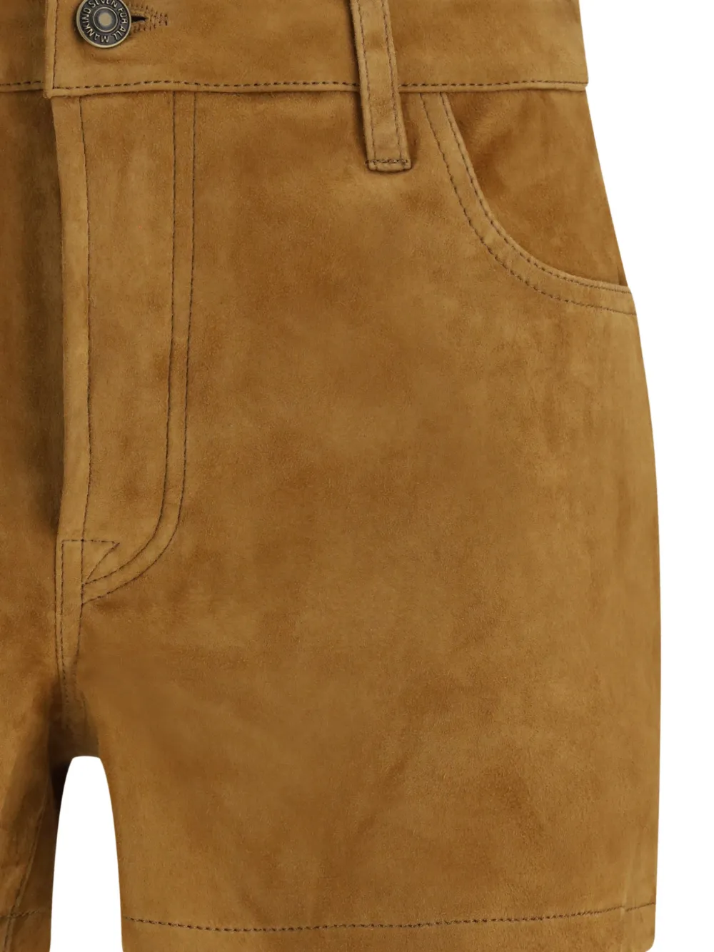  7 For All Mankind Five-pocket Leather Shorts - Brown 