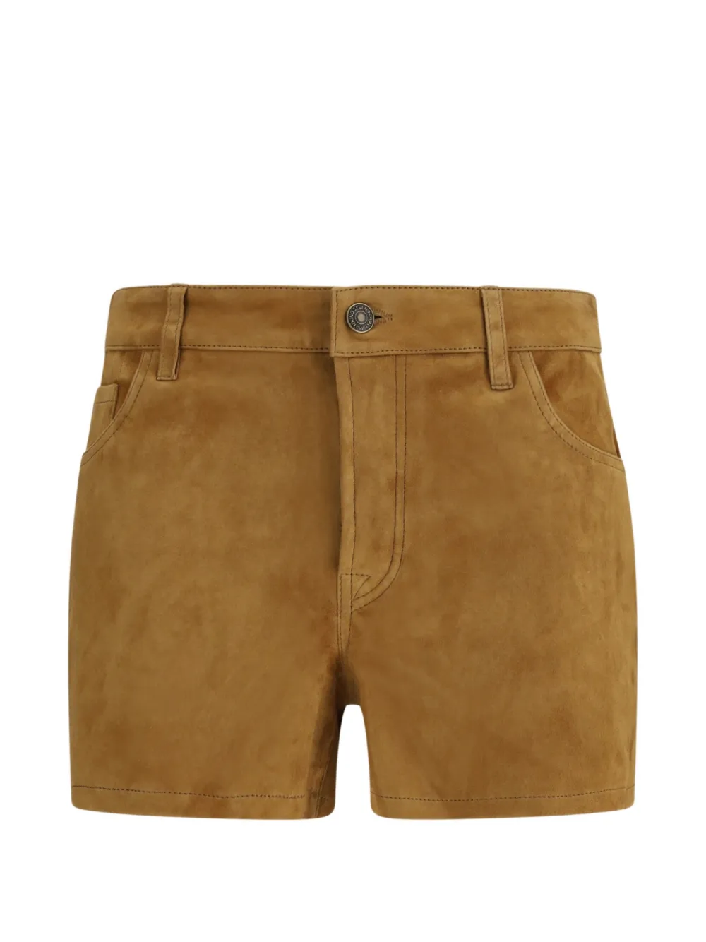 7 For All Mankind five-pocket leather shorts - Marrone