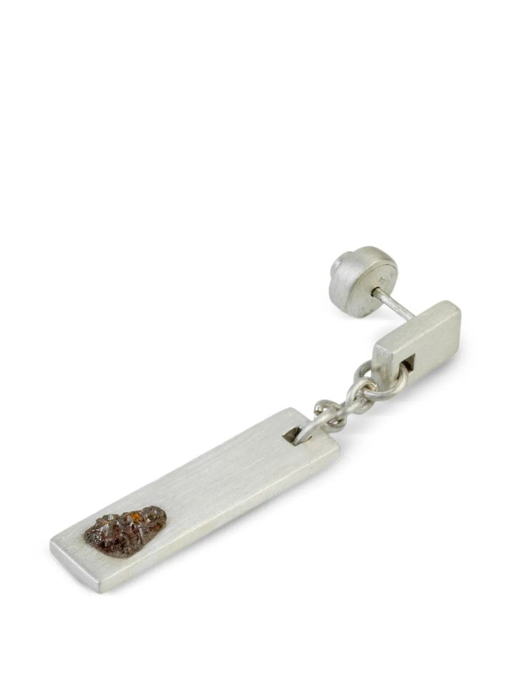 Parts of Four plate dangle earring - Argento