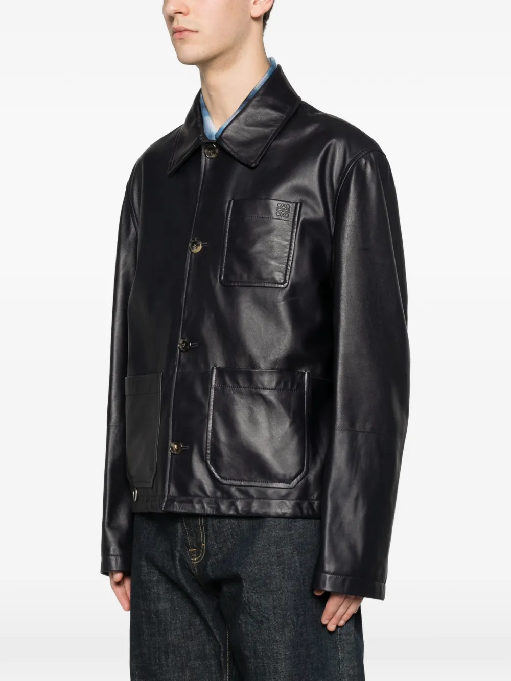  Loewe Patch-pocket Button Jacket - Blue 