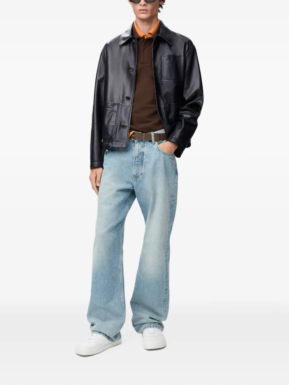LOEWE Leren jack Blauw