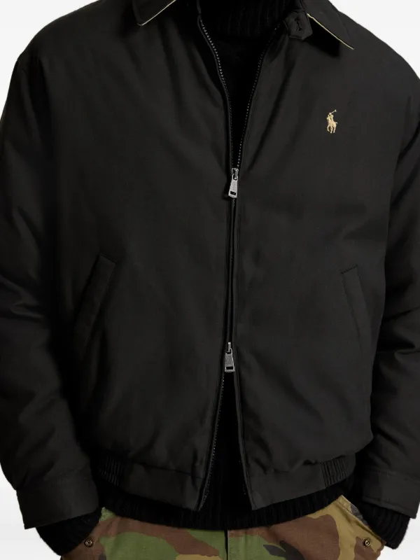 Polo Ralph Lauren embroidered-logo Shirt Jacket | Black | FARFETCH