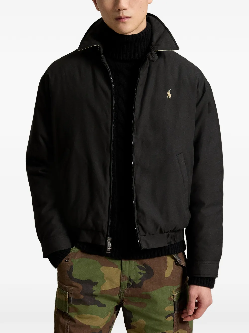 Polo Ralph Lauren Shirtjack met geborduurd logo Zwart