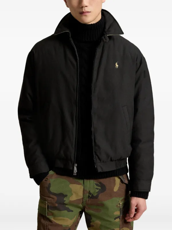 Polo Ralph Lauren embroidered-logo Shirt Jacket | Black | FARFETCH