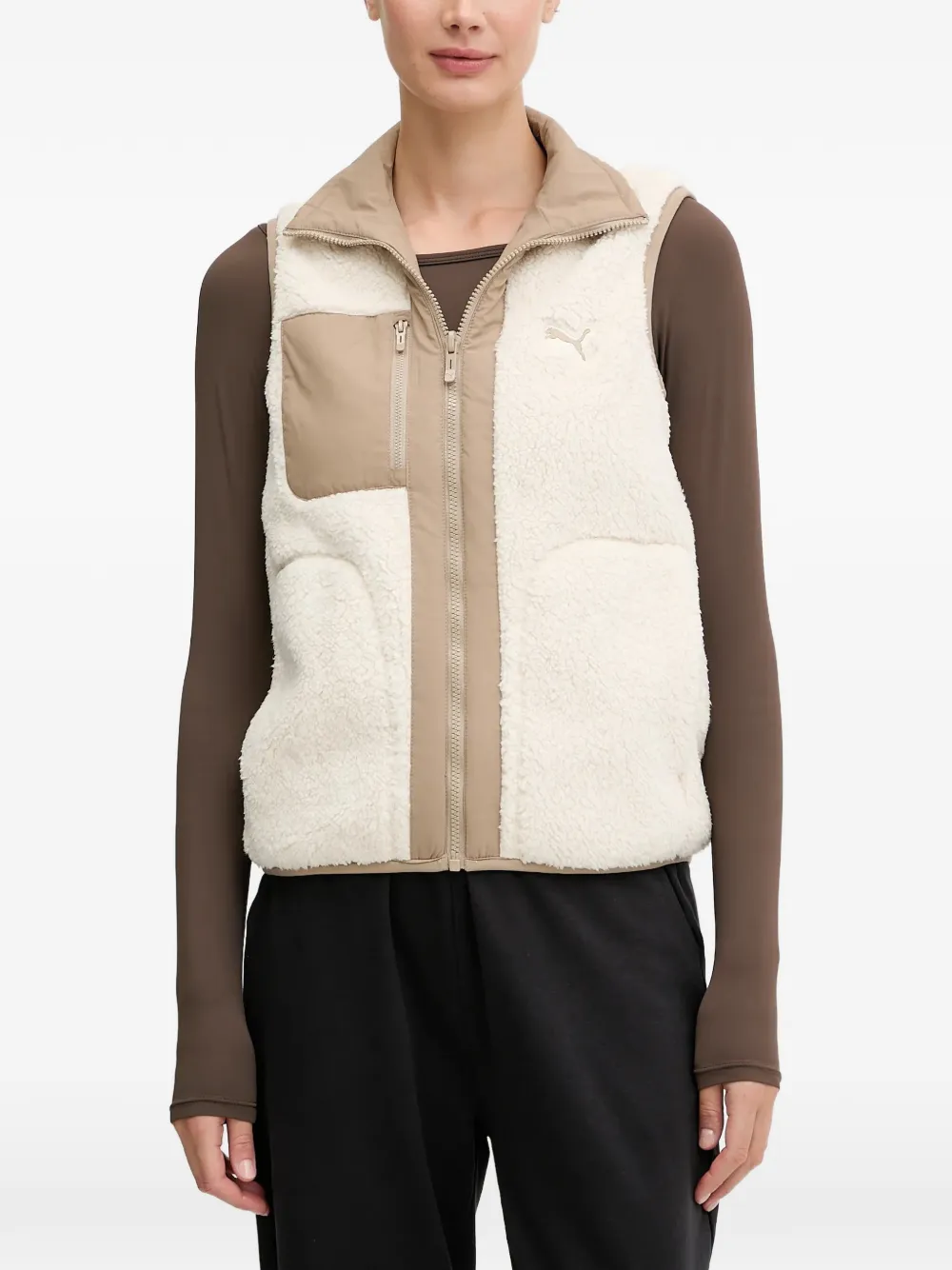 PUMA reversible fleece gilet Beige