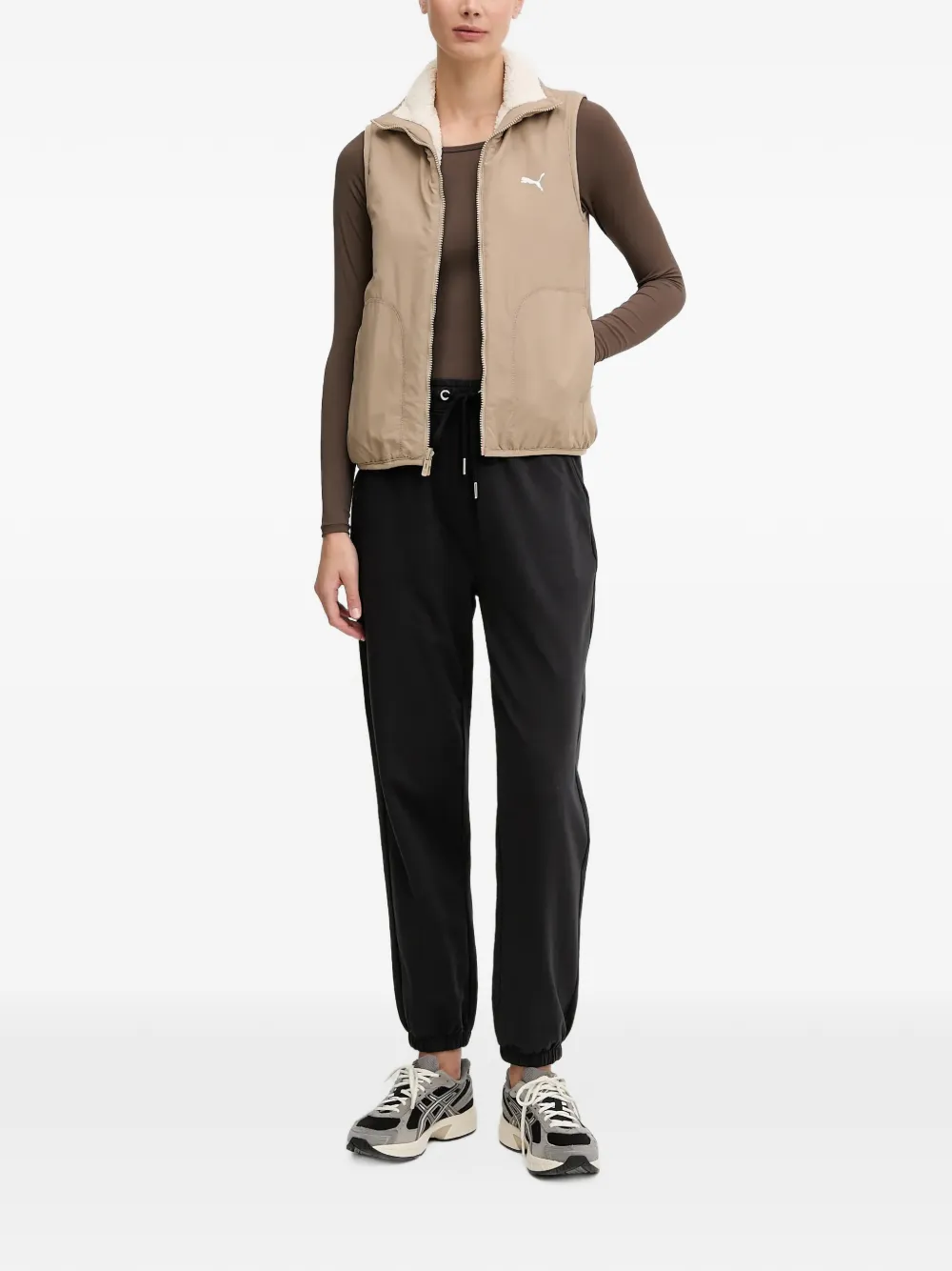 PUMA reversible fleece gilet Beige