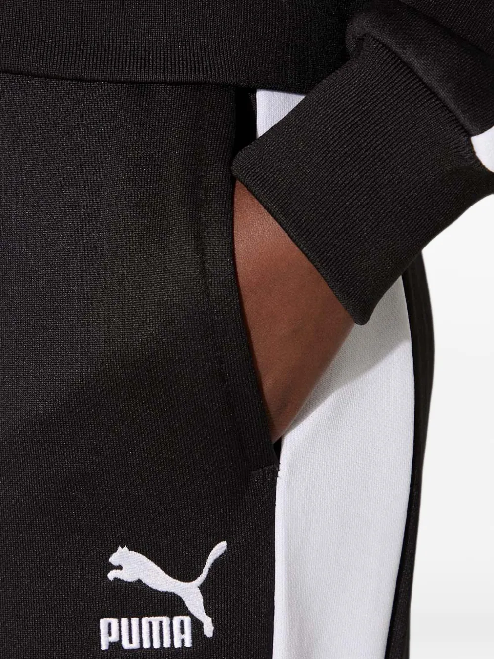 PUMA Iconic T7 trainingsbroek met zijstreep en geborduurd logo Zwart