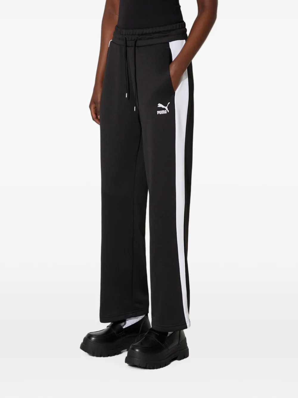 PUMA Iconic T7 trainingsbroek met zijstreep en geborduurd logo Zwart