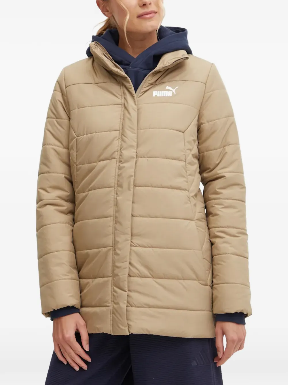 PUMA quilted logo-print jacket - Nude