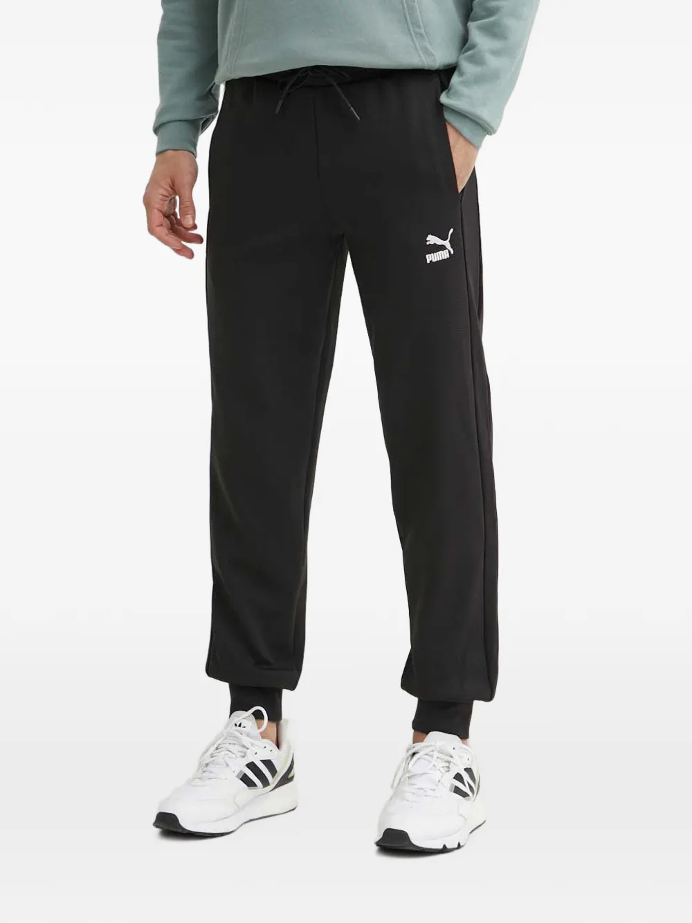 PUMA T7 logo-embroidered drawstring track pants - Nero