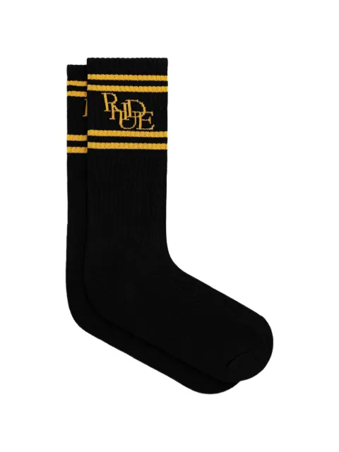 RHUDE logo-intarsia striped socks