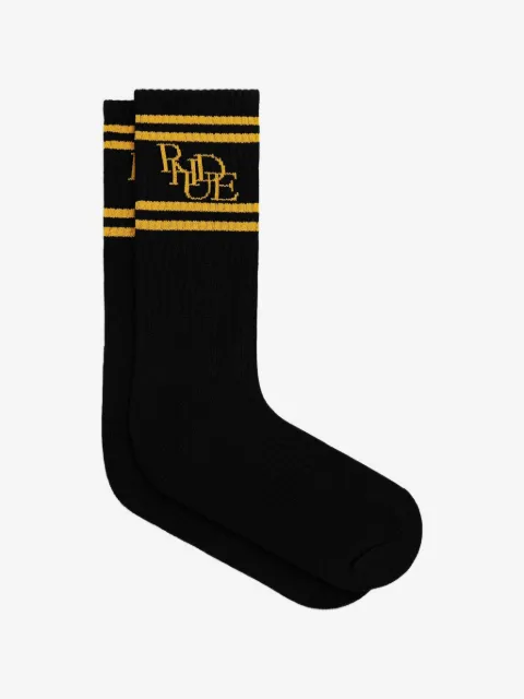 RHUDE logo-intarsia striped socks