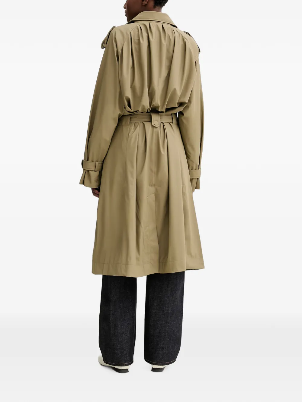 Rains Trenchcoat met dubbele rij knopen en ceintuur Beige