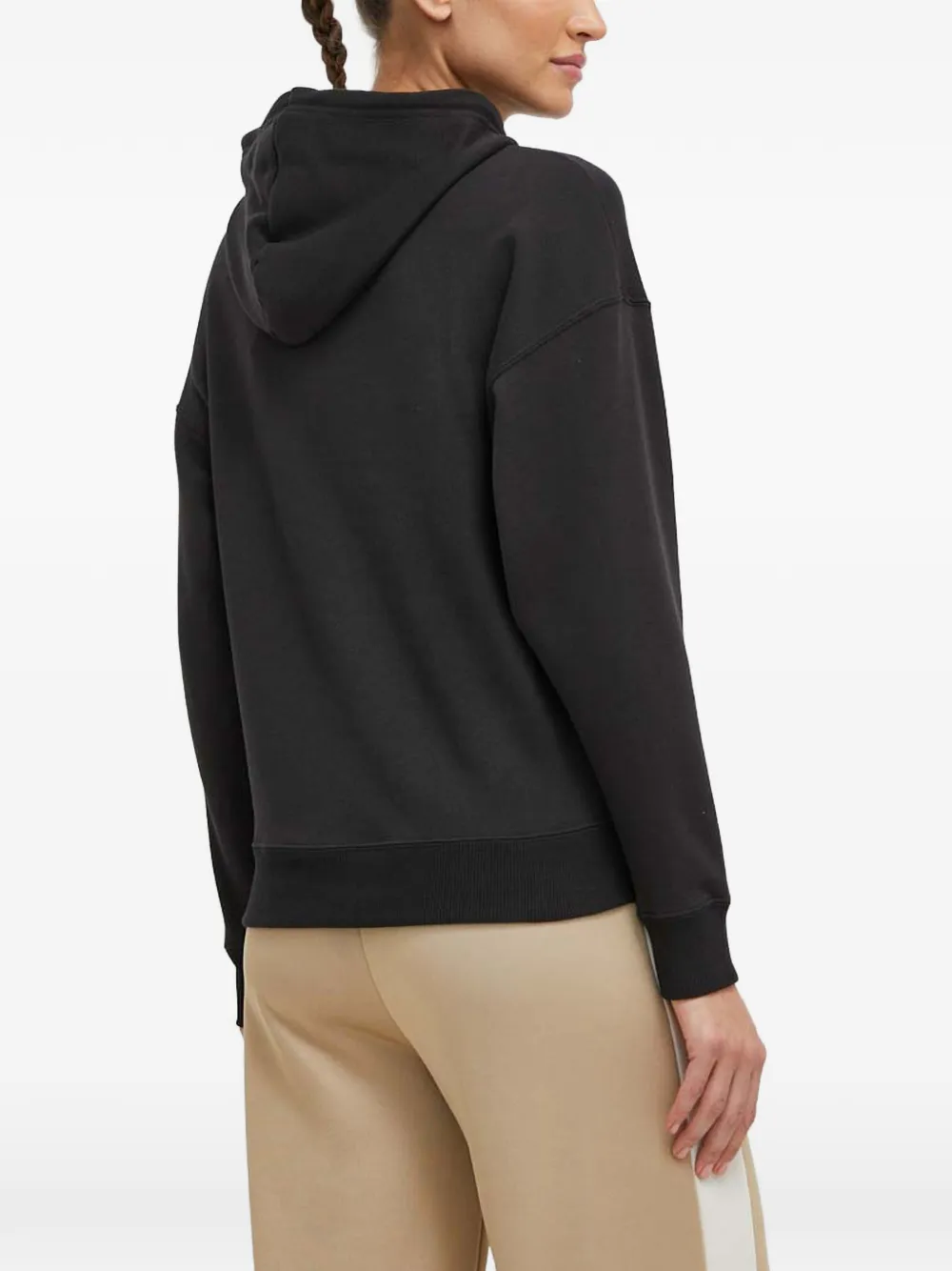 PUMA Hoodie met logoprint en trekkoord Zwart