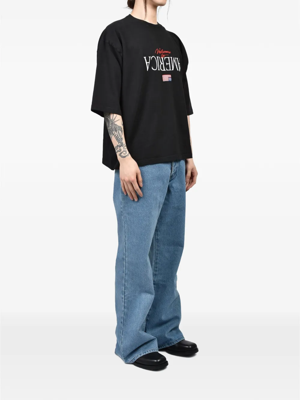 Willy Chavarria Buffalo T-shirt met borduurwerk Zwart