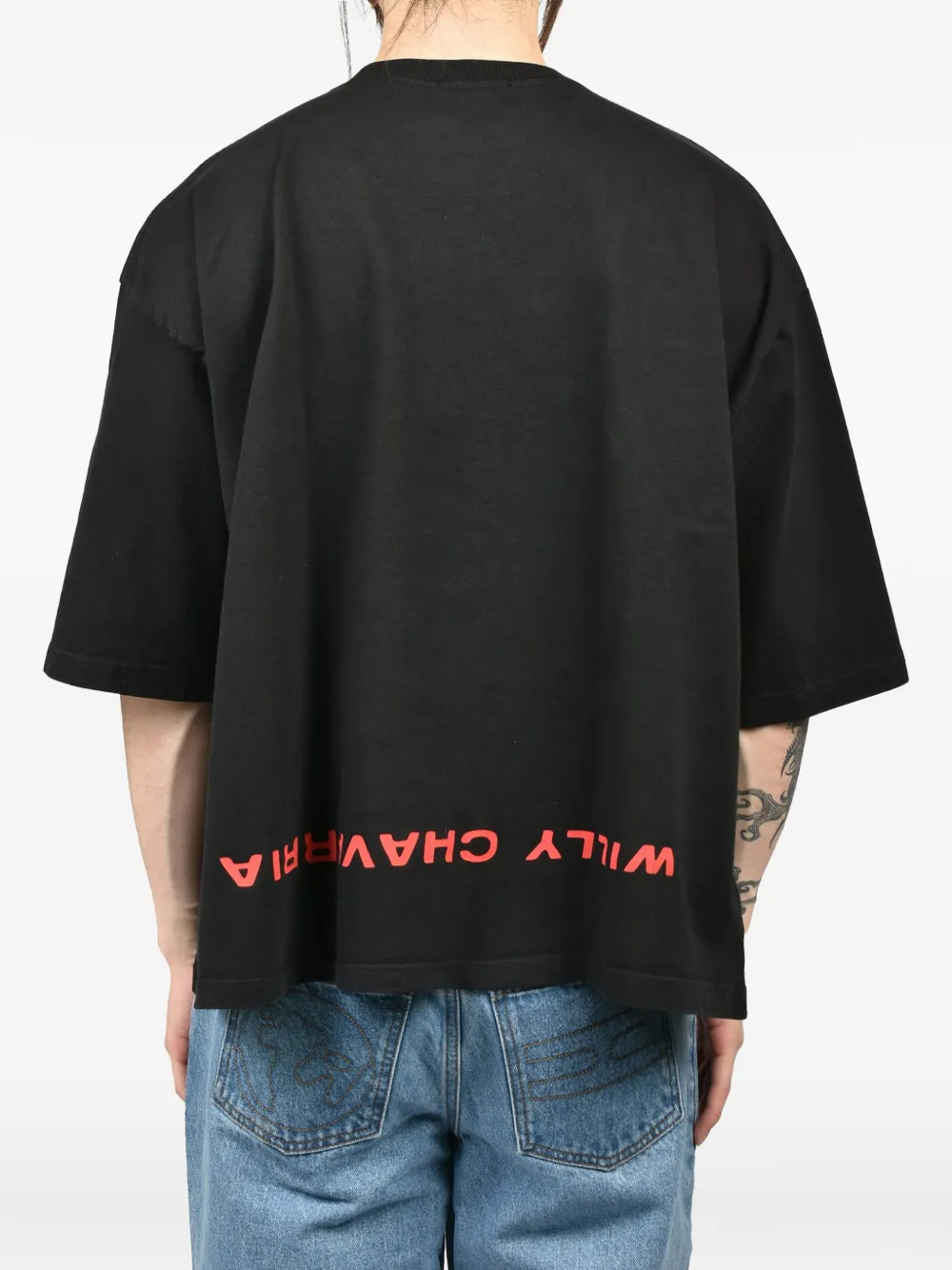 Willy Chavarria Buffalo T-shirt met borduurwerk Zwart