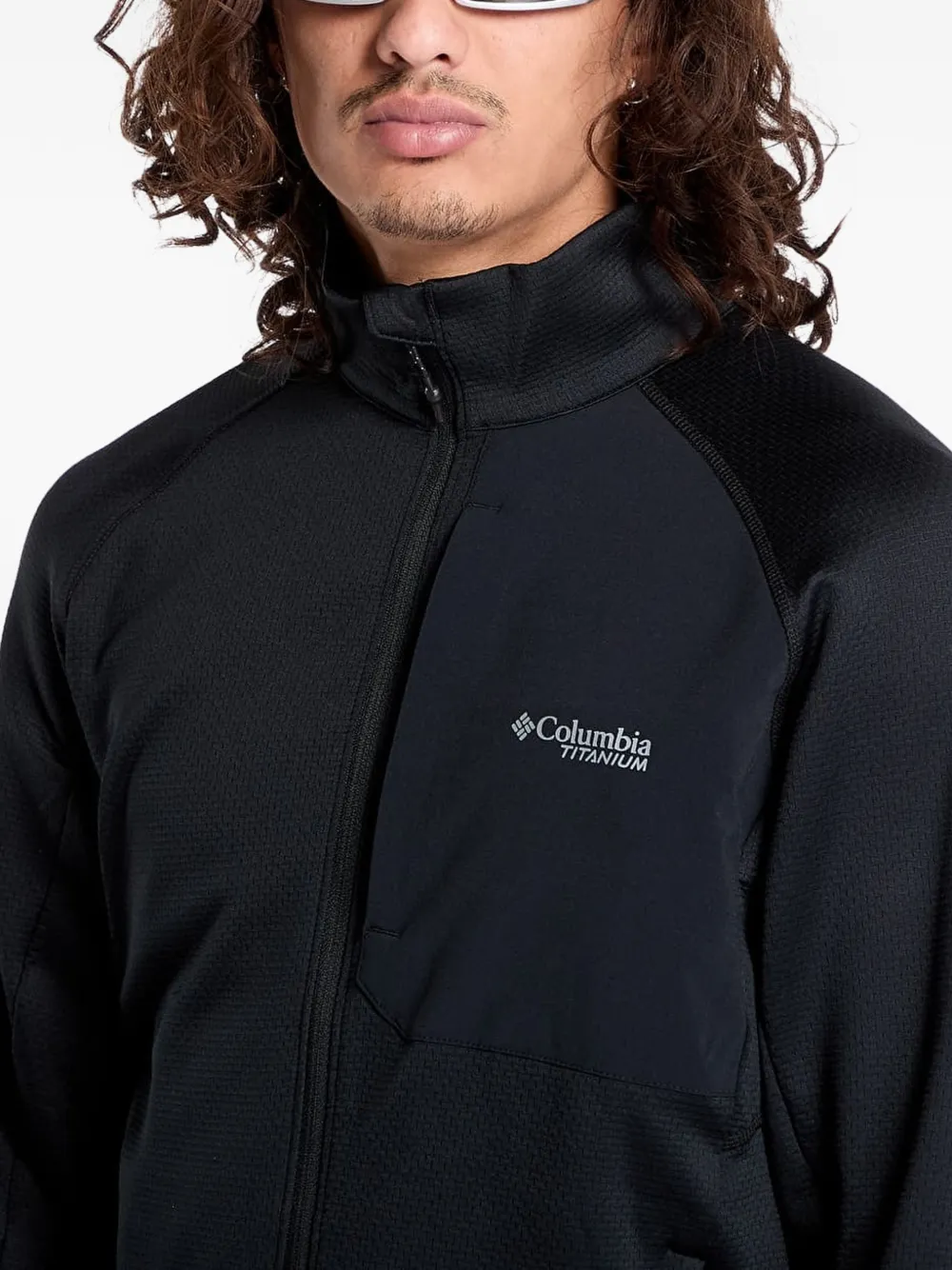 Grid Fleece Zip Sweater