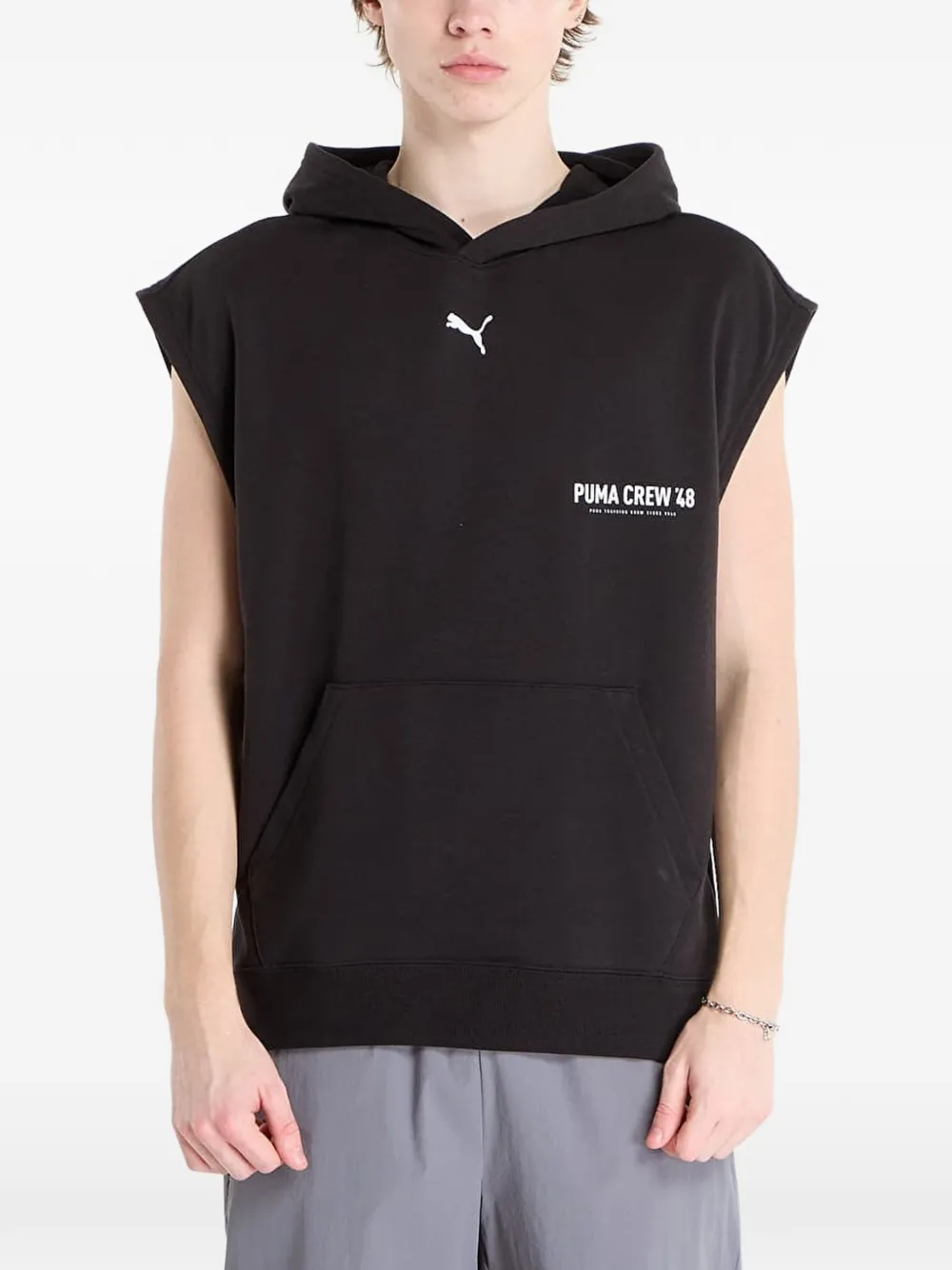 PUMA Felpa smanicata con stampa - Nero