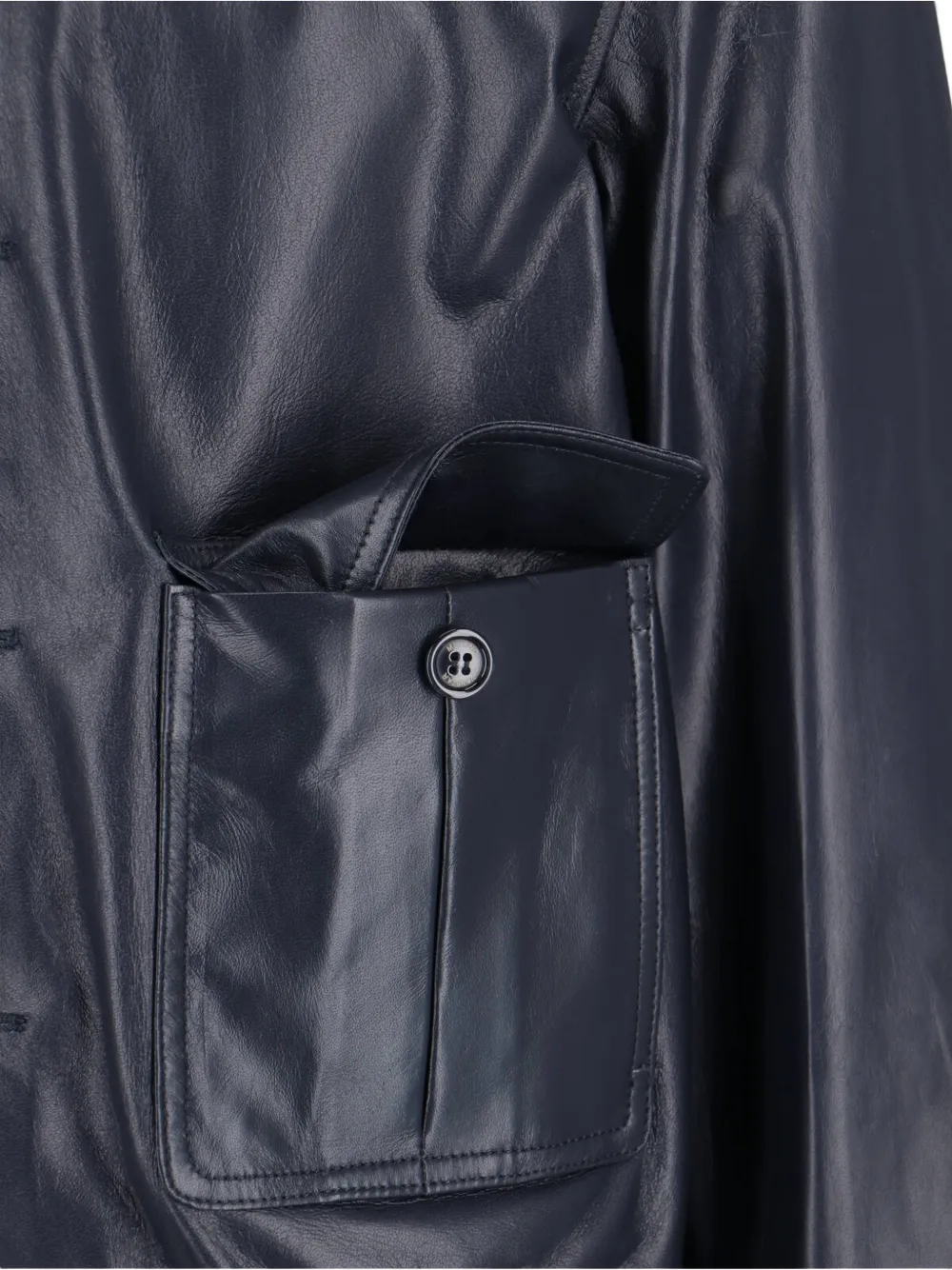 Valstar Buttoned Leather Jacket | Blue | FARFETCH RO