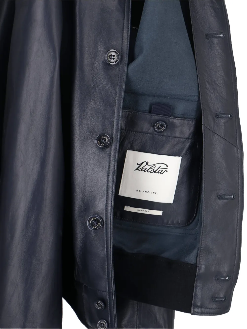 Valstar Buttoned Leather Jacket | Blue | FARFETCH RO