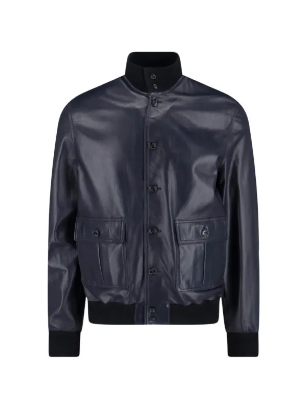 Valstar Buttoned Leather Jacket | Blue | FARFETCH RO